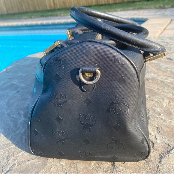 Vintage MCM Black Satchel Monogram Handbag - Picture 2 of 13